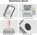 XXXL Stainless Steel Litter Box with Mat & Scoop, 24" L x 16" W x 16" H Extra Large Enclosure Litter Box, Suitable for Large Cats and Multiple Cats, Non-Sticky, Anti-Leakage, Easy to Clean - Image 8