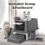 XXXL Stainless Steel Litter Box with Mat & Scoop, 24" L x 16" W x 16" H Extra Large Enclosure Litter Box, Suitable for Large Cats and Multiple Cats, Non-Sticky, Anti-Leakage, Easy to Clean - Image 9