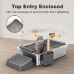 XXXL Stainless Steel Litter Box with Mat & Scoop, 24" L x 16" W x 16" H Extra Large Enclosure Litter Box, Suitable for Large Cats and Multiple Cats, Non-Sticky, Anti-Leakage, Easy to Clean - Image 10