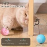 Intelligent Interactive Cat Toys Ball with LED Lights, Cat Toys, Automatic Moving Rolling Ball for Indoor Cats, Cat Companion Toy (Blue) - Image 4
