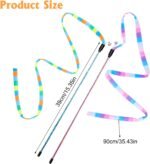 3 Pack Cat Wand Toy, Interactive Cat Rainbow Wand Toys, Interactive Cat Teaser Wand String, Rainbow Cat Teaser Wand String Plush Toy with Bell for Kitten Cat Exerciser Playing - Image 3
