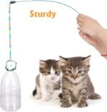 3 Pack Cat Wand Toy, Interactive Cat Rainbow Wand Toys, Interactive Cat Teaser Wand String, Rainbow Cat Teaser Wand String Plush Toy with Bell for Kitten Cat Exerciser Playing - Image 4