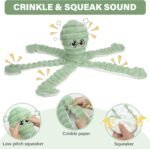 Prime Pets Dog Toys for Large Dogs, 27” Extra Large Plush Octopus Dog Toy, Crinkle Squeaky Dog Toy for Small Medium Large Breeds, Interactive Stuffed Chew Toys to Keep Them Busy, Green - Image 4