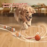 Interactive Dog Toys, Random Path Electric Automatic Moving and Rolling Dogs Toy with Rope for Small Medium Large Dogs, Motion-Activated Dog Stimulation Toy for Boredom Relief (Orange) - Image 3