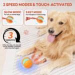 Interactive Dog Toys, Random Path Electric Automatic Moving and Rolling Dogs Toy with Rope for Small Medium Large Dogs, Motion-Activated Dog Stimulation Toy for Boredom Relief (Orange) - Image 5