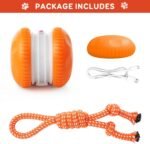 Interactive Dog Toys, Random Path Electric Automatic Moving and Rolling Dogs Toy with Rope for Small Medium Large Dogs, Motion-Activated Dog Stimulation Toy for Boredom Relief (Orange) - Image 8