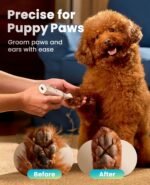 oneisall Dog Clippers with Double Blades,Cordless Small Pet Hair Grooming Trimmer,Low Noise for Trimming Dog's Hair Around Paws, Eyes, Ears, Face, Rump (White) - Image 4