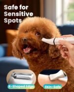 oneisall Dog Clippers with Double Blades,Cordless Small Pet Hair Grooming Trimmer,Low Noise for Trimming Dog's Hair Around Paws, Eyes, Ears, Face, Rump (White) - Image 5