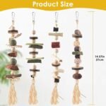 4 Pcs Bunny Chew Toys for Teeth, Hanging Rabbit Chewing Toy Treats with Timothy Grass & Natural Apple Wood, Improve Small Rodent Dental Health for Guinea Pig Hamster Chinchilla Rat Gerbil - Image 3