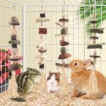 4 Pcs Bunny Chew Toys for Teeth, Hanging Rabbit Chewing Toy Treats with Timothy Grass & Natural Apple Wood, Improve Small Rodent Dental Health for Guinea Pig Hamster Chinchilla Rat Gerbil - Image 7