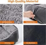 Dog Bed Medium, Super Soft Rectangle Dog Beds, Washable Warming Pet Bed with Anti-Slip Bottom, Anti-Anxiety, Grey, 25 x 21 x 8inch - Image 4
