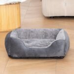 Dog Bed Medium, Super Soft Rectangle Dog Beds, Washable Warming Pet Bed with Anti-Slip Bottom, Anti-Anxiety, Grey, 25 x 21 x 8inch - Image 5
