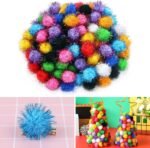 CABAX 1.8'' Assorted Color Sparkle Balls, Tinsel Pom Poms Puff Balls Glitter for Cat Kittens Toys DIY Christmas, 20 Pcs - Image 4