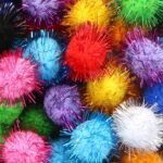 CABAX 1.8'' Assorted Color Sparkle Balls, Tinsel Pom Poms Puff Balls Glitter for Cat Kittens Toys DIY Christmas, 20 Pcs - Image 7