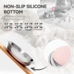 8 Pack Stainless Steel Cat Bowls, Cat Dishes Whisker Friendly with Non-Slip Silicone Bottom, Easy to Clean, 5.5" Shallow Wide Cat Food and Water Feeding Bowl for Indoor Outdoor Cats, Kitten - Image 4