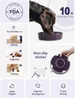 LE TAUCI Dog Bowls Slow Feeder Ceramic, 1.5 Cups Slow Feeding Dog Bowl Small Medium Breed, Puppy Slow Feeder Bowl for Fast Eater, Dog Dishes to Slow Down Eating, Puzzle Dog Food Bowl, Maze Purple - Image 4