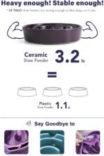 LE TAUCI Dog Bowls Slow Feeder Ceramic, 1.5 Cups Slow Feeding Dog Bowl Small Medium Breed, Puppy Slow Feeder Bowl for Fast Eater, Dog Dishes to Slow Down Eating, Puzzle Dog Food Bowl, Maze Purple - Image 5