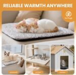 Self Warming Cat Bed Self Heating Cat Dog Mat 24 x 18 inch Extra Warm Thermal Pet Pad for Indoor Outdoor Pets with Removable Cover Non-Slip Bottom Washable Dark Grey Non Electric - Image 7