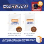 10 Pack Cat Scratch Furniture Protector Tape Sheets – Double-Sided Sticky Training (5 XL, 5 Large) – Anti-Scratch Couch & Sofa Guard – Clear – Not for Leather, Velvet, Microfiber - Image 6