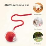 Interactive Cat Toy for Indoor Cats Fast Rolling on Carpet, Speedy Tail 2.0 Cat Toy, Three Working Modes 360° Smart Automatic Rolling Cat Ball Toys for Bored Indoor Cats and Dogs - Red - Image 3