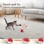 Interactive Cat Toy for Indoor Cats Fast Rolling on Carpet, Speedy Tail 2.0 Cat Toy, Three Working Modes 360° Smart Automatic Rolling Cat Ball Toys for Bored Indoor Cats and Dogs - Red - Image 8