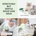 aumuca Small Animals Brush for Shedding, Cat Brushes for Indoor Cats, Horses Grooming Deshedding Brush for Dog Kitten Horse Massage Removes Loose Fur, Forest Green - Image 3