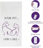 Pet Themed White Paper Prescription Bag W/Stock Logo "Your Pet Our Care" — MSPRX3 Veterinary Dog & Cat Print Paper Bags — Rx Vet Medical Pharmacy Bags, Made in USA — 100 Count, (Large, 5 X 2 X 10) - Image 4