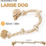 Fida Dog Rope Toys for Large/Medium Aggressive Chewers, Tough Cotton Chew Toy, 3 Feet 5 Knots Indestructible, Tug of War Dog Pull Rope Teeth Cleaning - Image 6