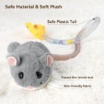 Migipaws Interactive MigiMouse Cat Toy 360° Rolling & Spin with Wiggling Tail for Indoor Cats Smart Motion Sensor, Realistic Squeak, Rechargeable Plush Kitten Toy(Grey) - Image 6