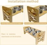 Elevated Cat Bowls 6 Heights Adjustable Pet Bowls for Kitten 15°Tilted Raised Cat Feeder with 3 Stainless Steel Cups Adjustable Pet Feeder for Kitten Puppy - Image 5
