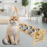 Elevated Cat Bowls 6 Heights Adjustable Pet Bowls for Kitten 15°Tilted Raised Cat Feeder with 3 Stainless Steel Cups Adjustable Pet Feeder for Kitten Puppy - Image 8