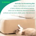 Cat Scratching Mat Scratcher Mats for Couch Protector - 78.7"x15.8" Self-Adhesive Kitten Scratcher Climbing Wall Mats, Cats Scratch Protectors for Furniture Sofa (Khaki) - Image 3
