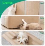 Cat Scratching Mat Scratcher Mats for Couch Protector - 78.7"x15.8" Self-Adhesive Kitten Scratcher Climbing Wall Mats, Cats Scratch Protectors for Furniture Sofa (Khaki) - Image 4