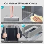XXL Stainless Steel Litter Box with Mat & Scoop, 23.7" L x 16" W x 11.8" H Extra Large Metal Litter Pan, Suitable for Large Cats and Multiple Cats, High Sides, Non-Sticky, Anti-Leakage, Easy to Clean - Image 5