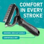 Maxpower Planet Pet Grooming Brush - Double Sided Shedding, Dematting - Undercoat Rake for Dogs - Dog Grooming Brush - Deshedding Brush for Dogs - Dog Brush, Cat Brush, Reduce Shedding by 95%, Black - Image 8