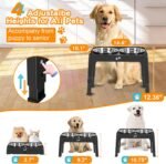 COMESOON Raised Dog Bowls, 4 Height Adjustable Elevated Dog Bowls with 2 Thick Stainless Steel 50oz Dog Food Bowls for Large Medium Dogs Adjusts to 3.7", 9.2", 10.75", 12.36"- Black - Image 3