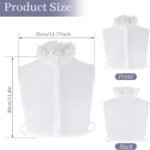 Fake Collar Shirt Detachable Dickey Collar Cuff Chiffon Faux False Half Shirts for Women (White) - Image 3