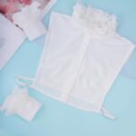 Fake Collar Shirt Detachable Dickey Collar Cuff Chiffon Faux False Half Shirts for Women (White) - Image 6