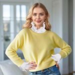 Fake Collar Shirt Detachable Dickey Collar Cuff Chiffon Faux False Half Shirts for Women (White) - Image 8