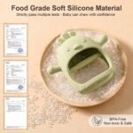 Baby Teething Toys, 2 Pack Teether for Baby, Silicone Mitten Teething Toys for Babies, Baby Teethers Toys 0-3-6-12 Months, Chew Toys Hand Pacifier for Soothing Teething Pain Relief (Beige/Pink) - Image 3