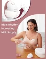 Momcozy Breast Pump Hands Free Mobile Style | M6, Wearable Breastfeeding Pump Ideal Rhythm for More Milk, DoubleFit Flange More Fit & Discreet with 3 Modes & 9 Levels, 24mm (Cozy Red, 2 Count) - Image 6