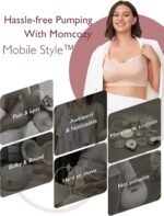 Momcozy Breast Pump Hands Free Mobile Style | M6, Wearable Breastfeeding Pump Ideal Rhythm for More Milk, DoubleFit Flange More Fit & Discreet with 3 Modes & 9 Levels, 24mm (Cozy Red, 2 Count) - Image 9