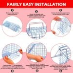Squirrel Traps - Foldable Heavy Duty Humane Live Animal Cage Trap for Squirrels Rabbit, Rat, Vole, Skunk, Chipmunk Groundhog Possum & Small Cat - Image 4