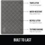 GORILLA GRIP Water Resistant Cat Litter Box Catcher Mat 89x58 cm, Easy Cleaning Mess Trapper Protects Floors, Stays in Place for Cats, Soft on Kitty Paws, Less Waste, Gray - Image 3