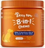 Zesty Paws 8-in-1 Dog Multivitamin Chewables - Digestive & Immune Support Dog Supplements - Support Skin, Heart & Liver Health - Peanut Butter Flavour - 90 Count - Image 6