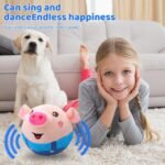 Livun Active Moving Pet Plush Toy, Interactive Dog Toy Pet Bouncing Balls, Moving Dog Ball Plush Toy Talking Moving Dog Toy Dog Pet Toy Shake Bounce Boredom Toys for Pets, Cats (Blue Pig) - Image 3