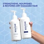 Routine Wellness Shampoo & Conditioner Set - Strengthens Dry Damaged Hair - Promotes Full, Voluminous, Healthy Hair - Coconut & Vanilla (Pack of 2) - Image 4