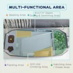 PawHut Turtle Tank, Turtle Aquarium with Full View Reptile Habitat, Basking Platform, Multi-Functional Area, Filter Layer Design, Water Pump, Easy to Clean and Change Water - Image 4