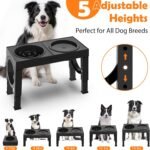 XiaZ Elevated Dog Bowls, 5 Heights Adjustable Dog Raised Bowl Stand with 1 Slow Feeder Bowl and 1 Water Bowl - Image 5