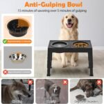 XiaZ Elevated Dog Bowls, 5 Heights Adjustable Dog Raised Bowl Stand with 1 Slow Feeder Bowl and 1 Water Bowl - Image 6